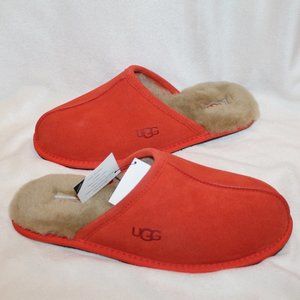 NIB UGG MEN'S SCUFF SUEDE SHEARLING SLIP ON‎ SLIPPERS TERRACOTA